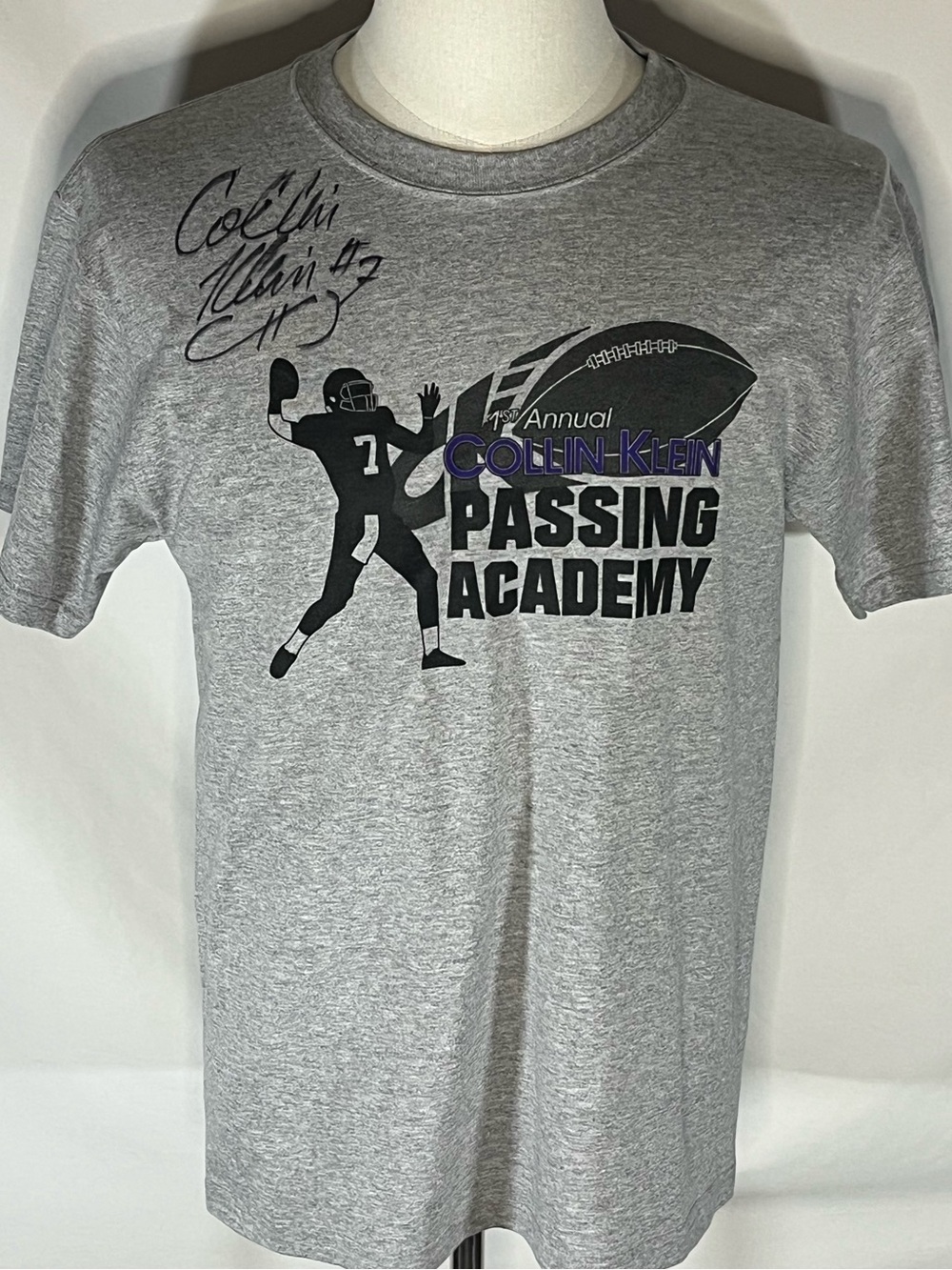 Collin Klein K-State Wildcats Football Passing Academy Autographed T-Shirt M